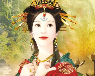 德珍手绘中国古典盛装美人肖像