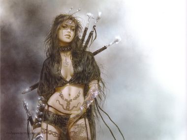 路易斯·罗佑 暗黑奇幻女战士插画