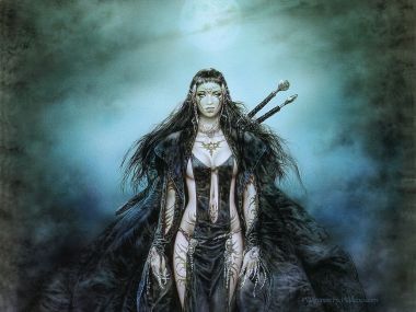 路易斯·罗佑 月之女 暗黑奇幻女战士插画