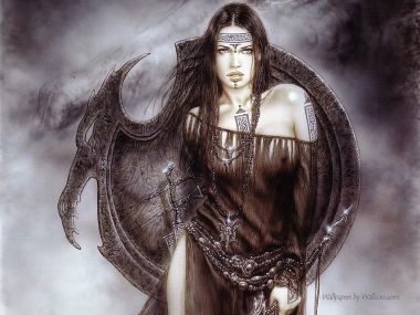 路易斯·罗佑 黑龙守护者 奇幻女战士插画