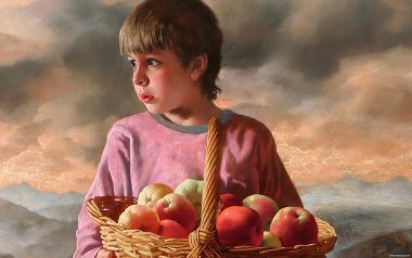 Arsen Kurbanov 2 Apples Oil Painting Detail