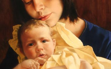 Arsen Kurbanov 圣母子肖像油画局部细节