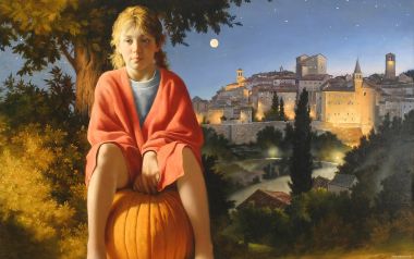 Arsen Kurbanov Cinderella Theme Realistic Oil Painting Moonlit Scene