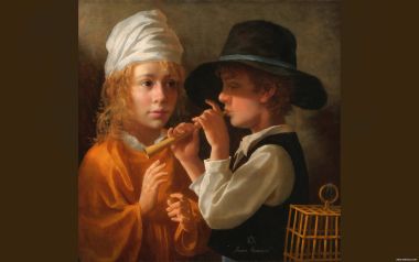 Arsen Kurbanov Concert Series 7 Boys And Girls Playing Flute Oil Painting