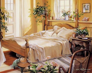 Susan Rios 美式复古暖光卧室油画