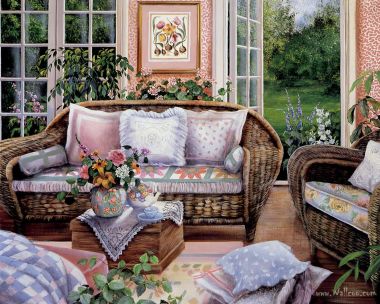 Susan Rios Pastoral Warm Living Room Oil Painting