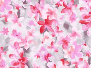 清新粉色水彩花卉艺术插画