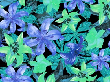 Dreamy Watercolor Lily Floral Pattern