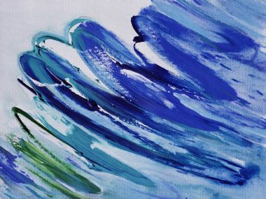 Blue Dynamic Thick Brush Abstract Oil Painting Wallpaper Bs08002