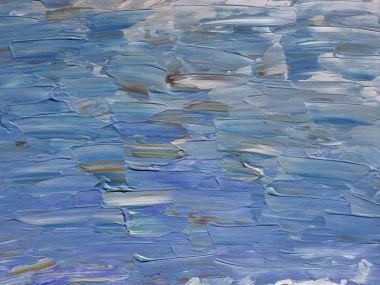 Thick Paint Oil Painting Blue Water Texture Wallpaper Bs08016