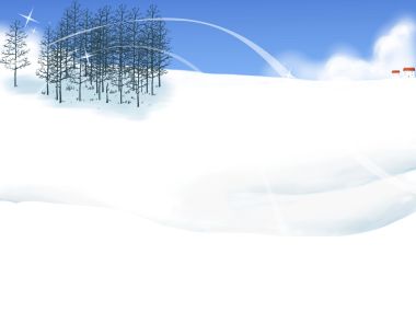 Minimalist Winter Snow Landscape Illustration