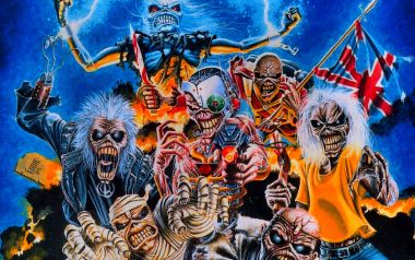铁娘子乐队《Best of the Beast》专辑封面 Eddie吉祥物群像插画