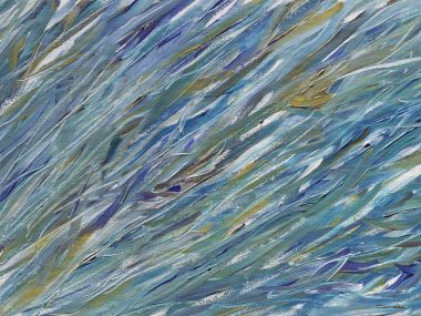 Blue Green Flowing Brush Strokes Abstract Oil Paint Texture Wallpaper