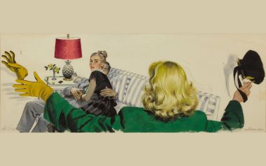 复古美式叙事插画《Caught in the Act》当场抓现行戏剧性场景