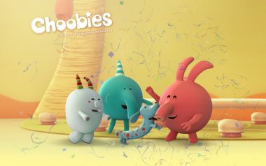 Choobies Cute 3D Cartoon Characters Celebration Scene