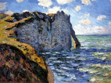 Claude Monet Etretat Coastal Cliffs Impressionist Painting