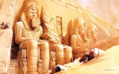 David Roberts Colossal Statues Of Abu Simbel 1838