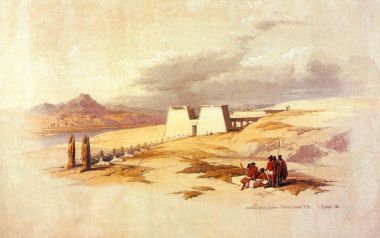 大卫·罗伯茨 1838年 瓦迪萨布阿的拉美西斯二世神庙水彩画