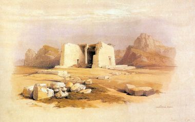 David Roberts 1838 Temple Of Tafa Nubia Watercolor