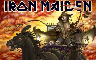 铁娘子Iron Maiden《Death on the Road》专辑封面插画 德里克·里格斯作品