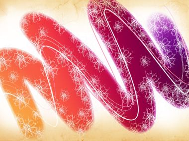 Abstract Floral Wave Art Illustration