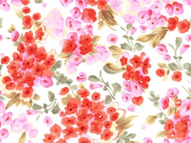 清新水彩花卉艺术插画