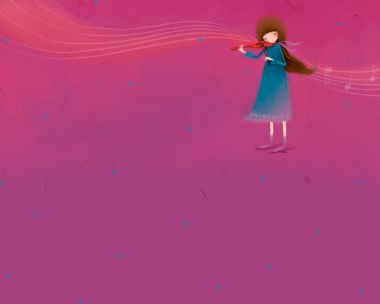 Echi Girl Playing Violin Illustration