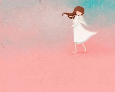 Dreamy Healing Angel Girl Illustration
