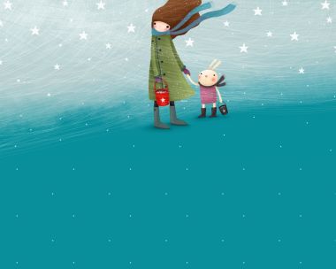 Echi Girl And Rabbit Winter Walk