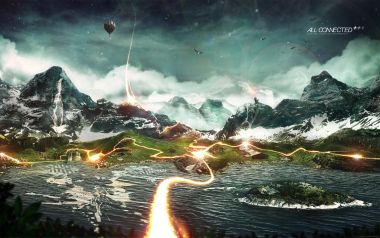 万物相连主题奇幻超现实山水景观