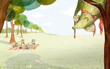 Final Picnic Clouds Fantasy Illustration