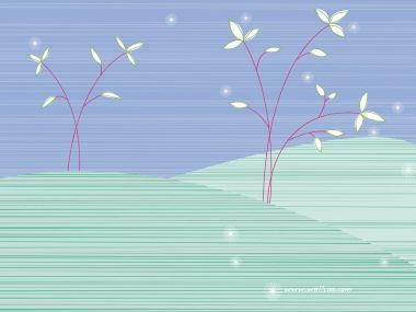 极简风格萤火虫与山丘插画