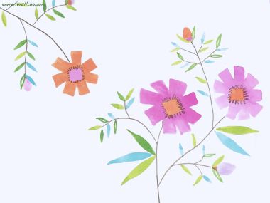 清新水彩手绘花卉插画