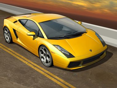 黄色兰博基尼 Gallardo 跑车