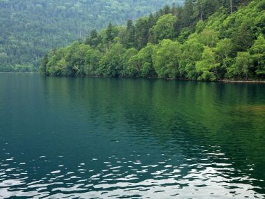 日本北海道夏季森林湖泊自然风光