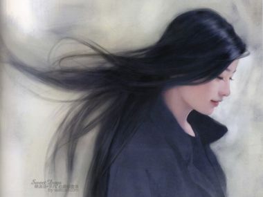 陈淑芬 Sweet Days系列 风中长发东方女性人像插画