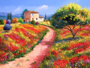 Jean-Marc Janiaczyk 普罗旺斯乡村花田风景油画