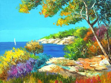 让-马克·雅尼亚奇克 南法地中海海岸风景油画