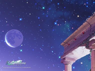 加贺谷穰 天体探索系列 星空紫月古希腊遗迹插画
