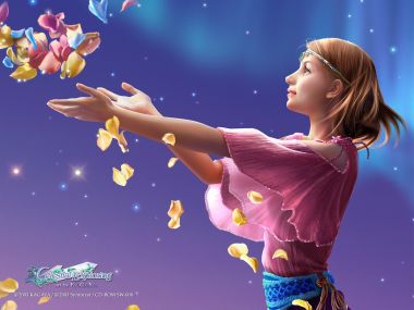 KAGAYA Celestial Exploring Blessing Girl Petals Starry Sky Art