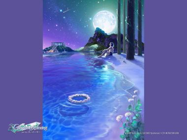 加贺谷穰 星空探索系列 水晶月夜湖畔少女插画
