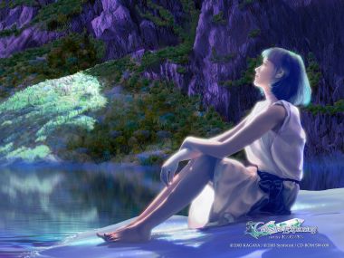 KAGAYA Celestial Exploring Crystal Evening Lakeside Girl Illustration