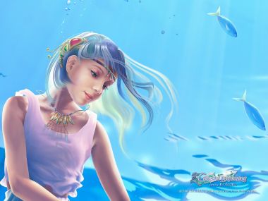 KAGAYA Celestial Exploring Underwater Blue Hair Girl Artwork