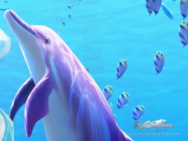 KAGAYA Celestial Exploring Pink Purple Dolphin Underwater Fantasy Art