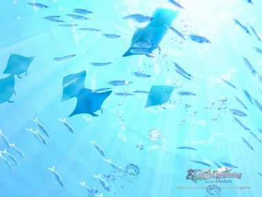 KAGAYA 天国探险系列 深海蝠鲼鱼群梦幻插画