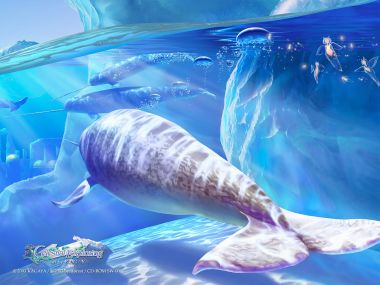 加贺谷穰 星空探索系列 北极冰海一角鲸奇幻插画