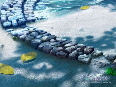 KAGAYA《星空探索》系列 静谧海滨鹅卵石沙滩小径唯美插画