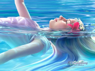 Kagaya Celestial Exploring Floating Girl On Sea Illustration