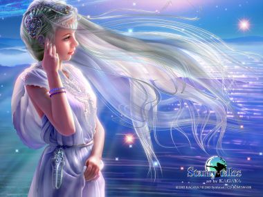 KAGAYA 星夜物语 仙女座银发少女星空插画