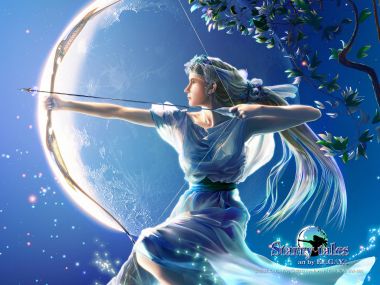 Kagaya Artemis Moon Goddess Starry Fantasy Illustration